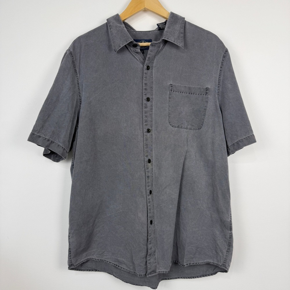 Nat Nast Luxury Originals Silk Cotton Button Up Shirt Mens Large Gray Minimalist